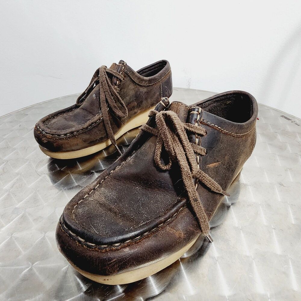 Clarks Originals Wallabees Padmora Brown Leather Casual Shoe Moccasins Women 6M